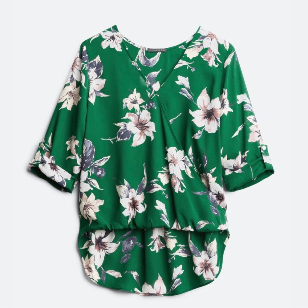 West Kei Green Floral Blouse